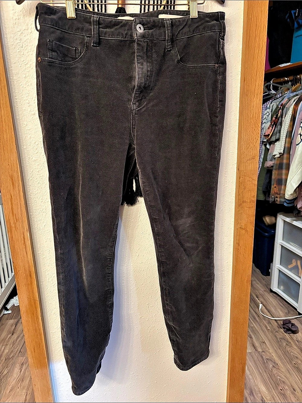 Pilcro and the Letterpress High-Rise Skinny Corduroy Pants Jeans Waist 31 Black